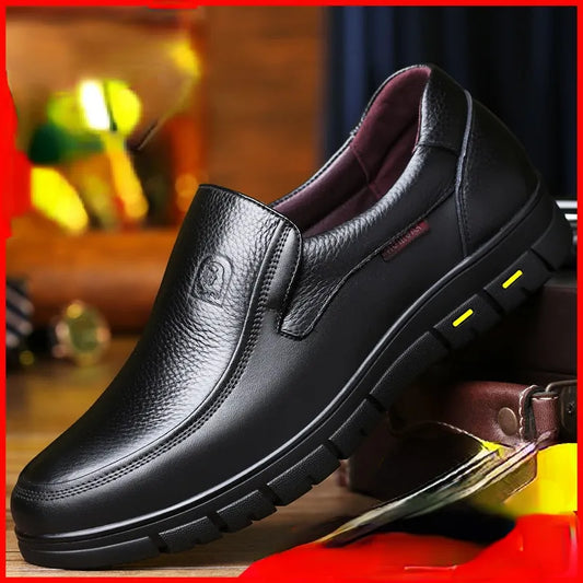 Genuine Leather Handmade Casual Shoes for Men: Flat Platform Walking Shoe, Outdoor Footwear Loafers, Breathable Sneakers - Available in 6 Colors/Options
