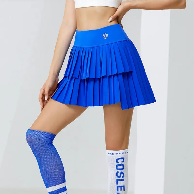 Women's High Waist Double Layer Pleated Sports Golf/Gym Skirt (7 Colors)