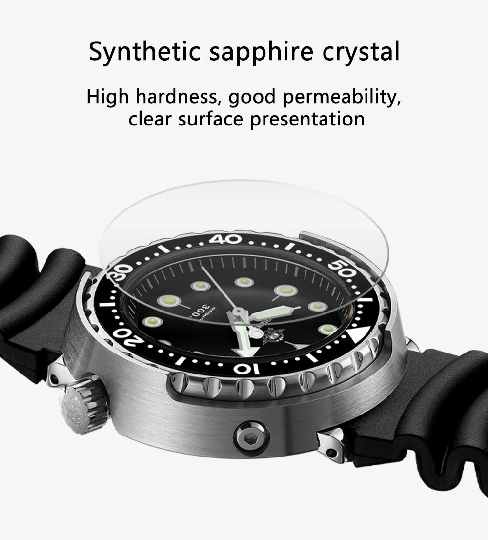 ADDIESDIVE Automatic Mechanical Watch Male American Stainless Steel Scratch Proof Waterproof Diving Watch Business Leisure Watch