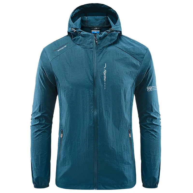 Men's Outdoor Quick Dry Hiking Fishing Cycling Hooded Sun-Protective Ultra Light Thin Jacket (5 Colors)