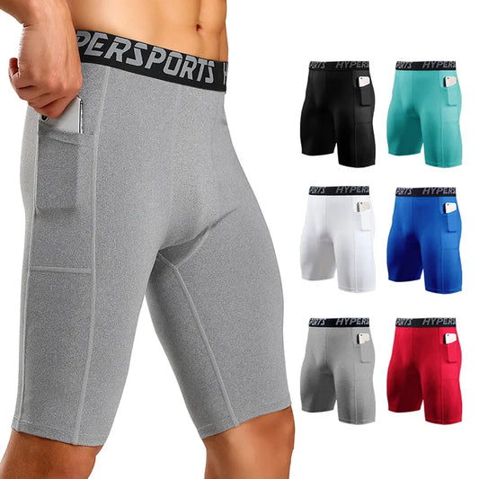 Men's Quick Dry Running Shorts: Compression Tights for Gym Fitness - Available in 6 Colors