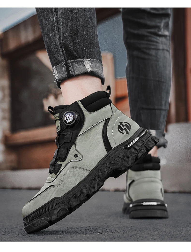 CYYTL Boots Winter Mens Shoes Casual Cowboy Combat Tactical Motorcycle Chelsea Ankle Work Leather Outdoor Designer Luxury Hiking