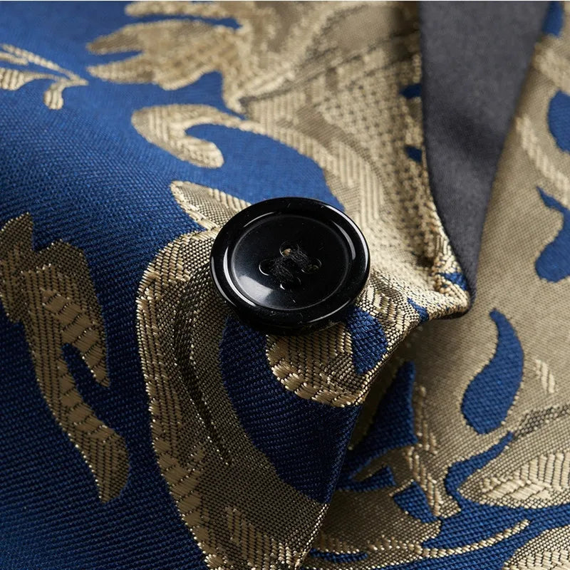 New Men's Business Banquet Jacquard Suit: Slim Fit Jacket for Wedding, Prom, and Party Dress - Collection 2, 8 Colors, Sizes 5XL-S