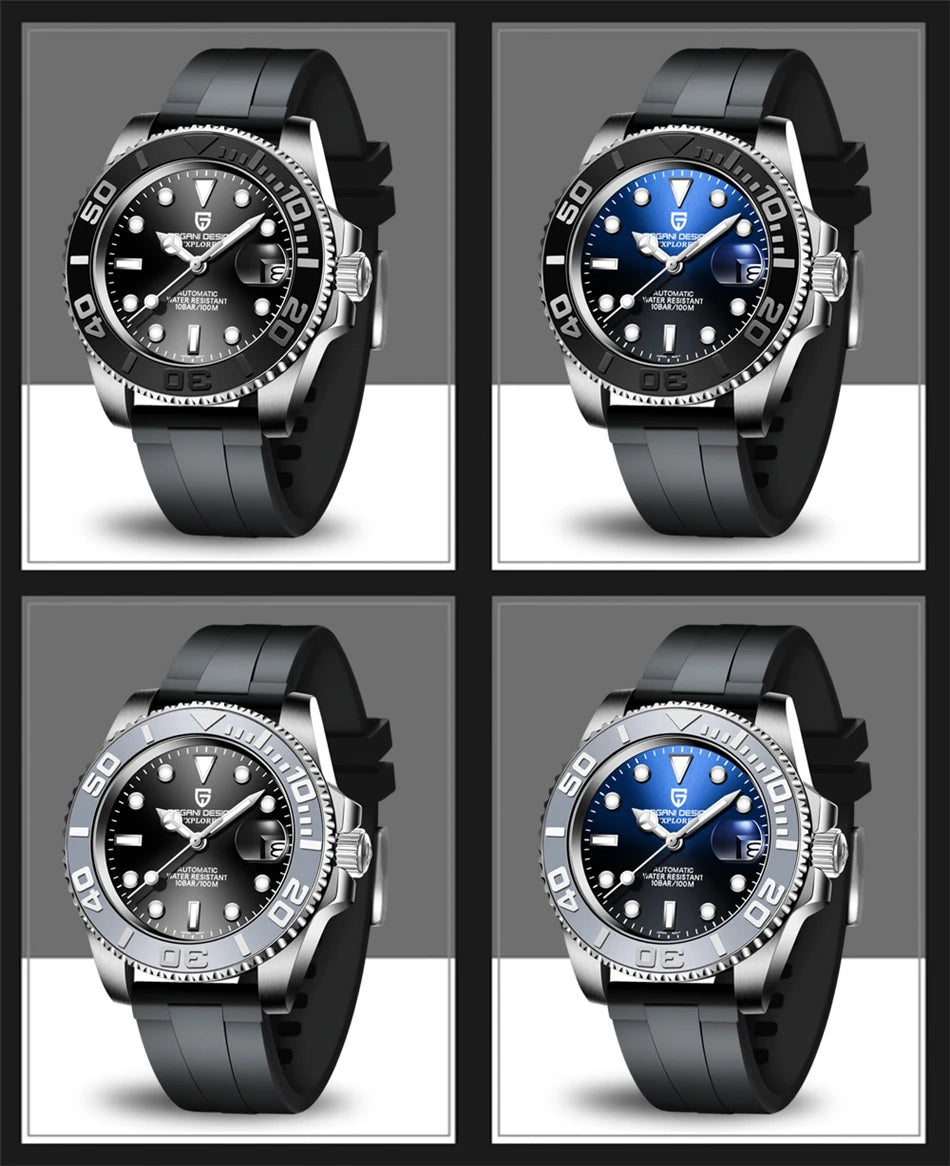 PAGANI DESIGN 2024 New NH35 Movement Ceramic Bezel Men Mechanical Wristwatches Fashion Sapphire Glass Diving Automatic Watches