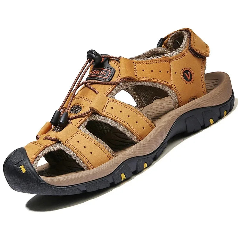 2024 Leather Men Shoes Summer New Large Size Men's Sandals Men Sandals Fashion Sandals Slippers Big Size 38-47 