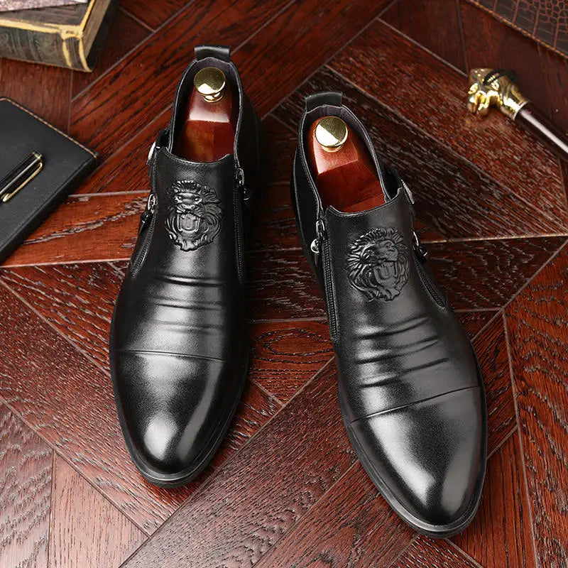 Autumn High Quality Men Ankle Boots Plus Size 48 Male Dress Boots Pointed Toe Business Casual Leather Shoes Men Chelsea Boots