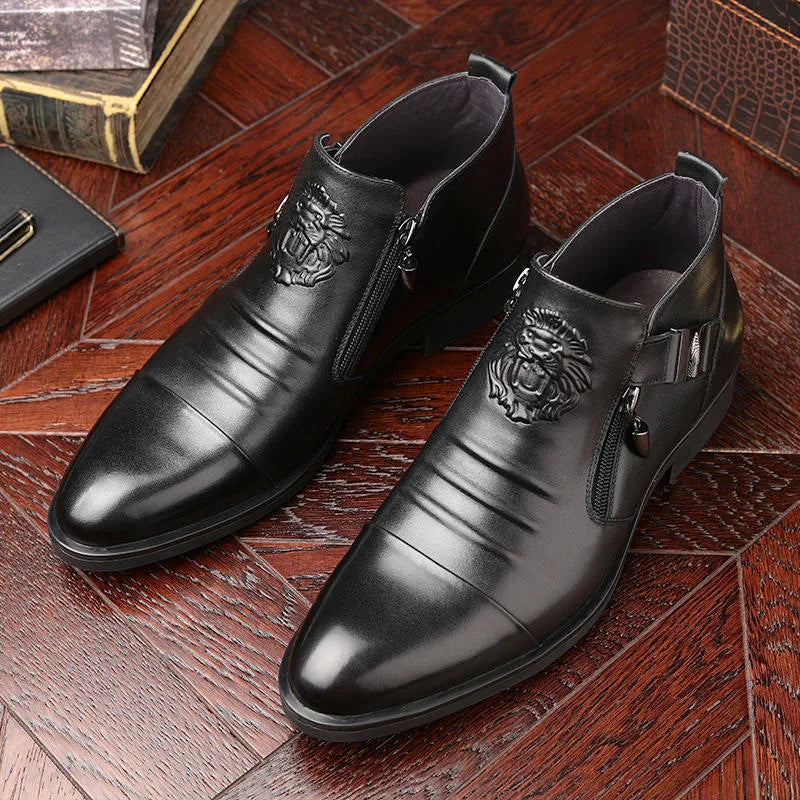 Autumn High Quality Men Ankle Boots Plus Size 48 Male Dress Boots Pointed Toe Business Casual Leather Shoes Men Chelsea Boots