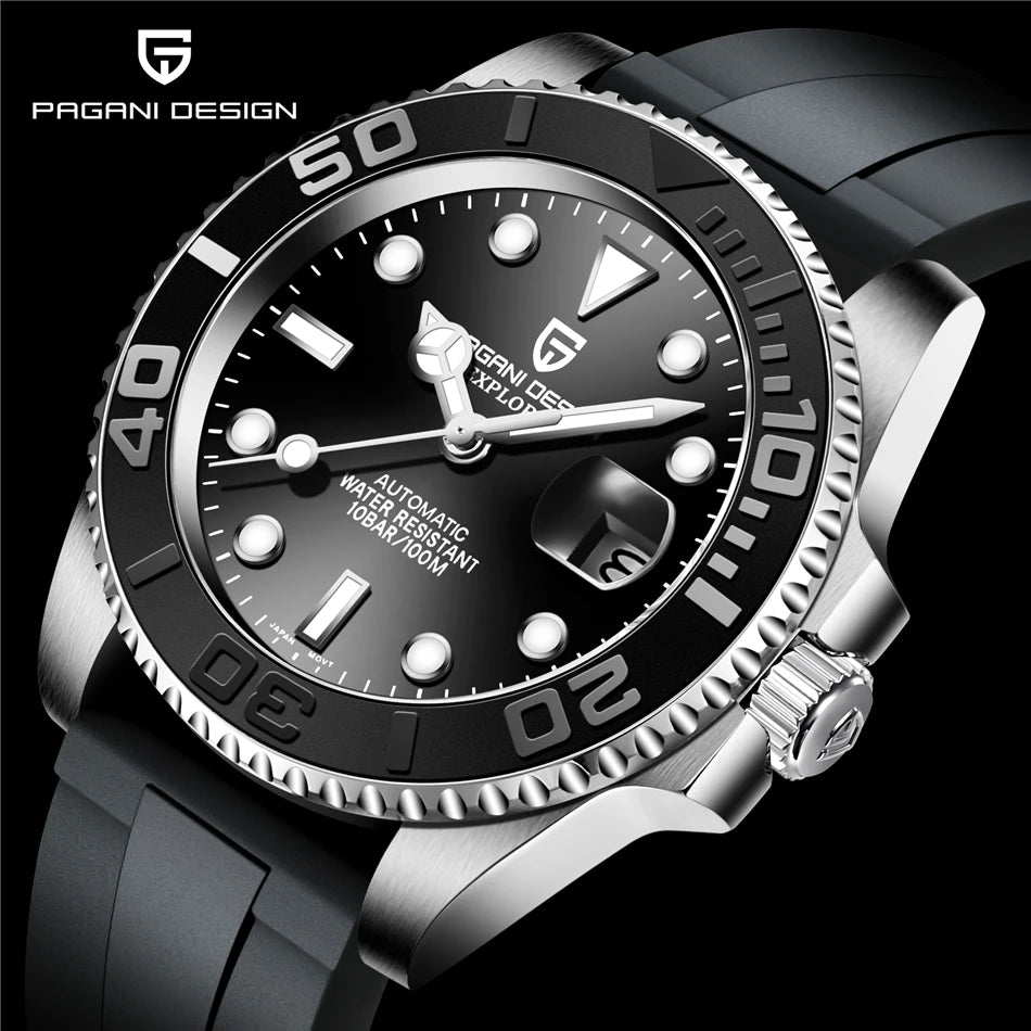 PAGANI DESIGN 2024 New NH35 Movement Ceramic Bezel Men Mechanical Wristwatches Fashion Sapphire Glass Diving Automatic Watches