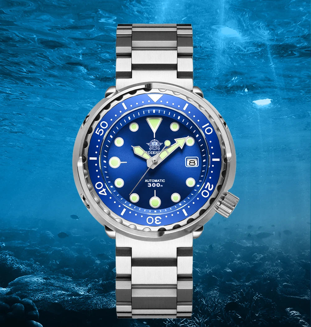 ADDIESDIVE Automatic Mechanical Watch Male American Stainless Steel Scratch Proof Waterproof Diving Watch Business Leisure Watch
