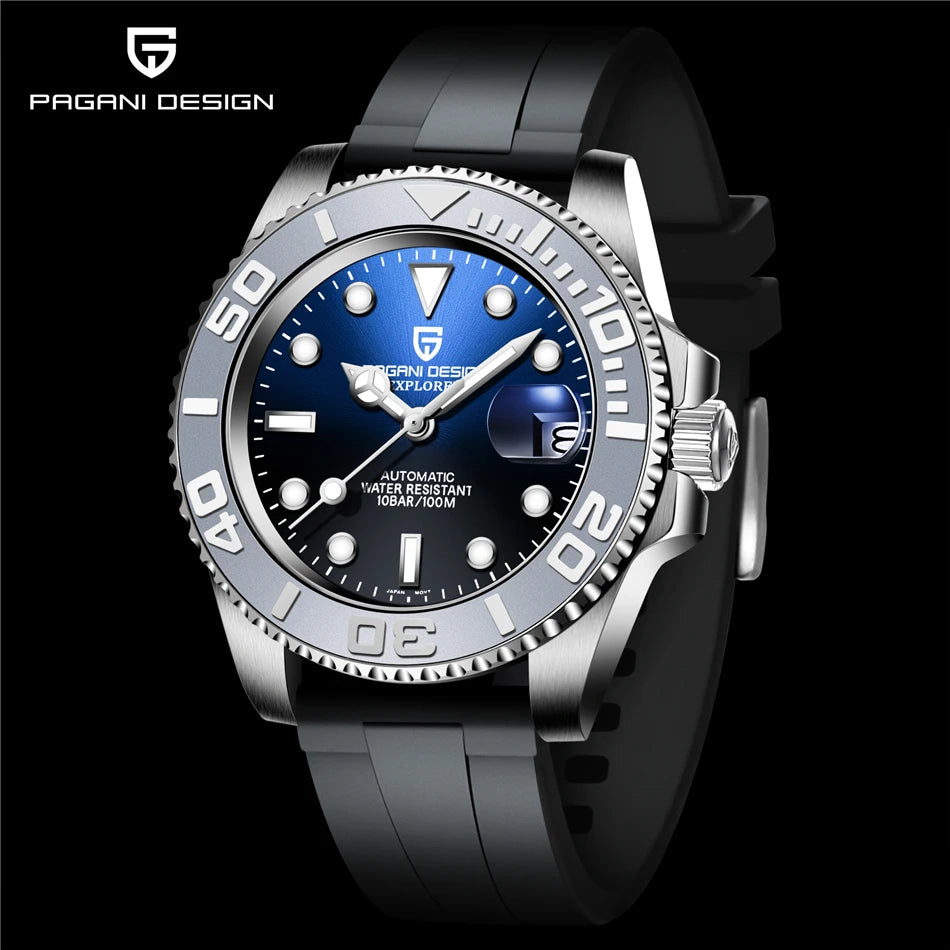 PAGANI DESIGN 2024 New NH35 Movement Ceramic Bezel Men Mechanical Wristwatches Fashion Sapphire Glass Diving Automatic Watches