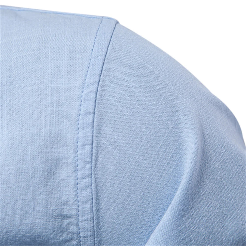 100% Cotton Men's Social Shirt: Solid Color Long Sleeve, High Quality Brand Shirt for Spring, Casual Men's Shirt - 9 Colors