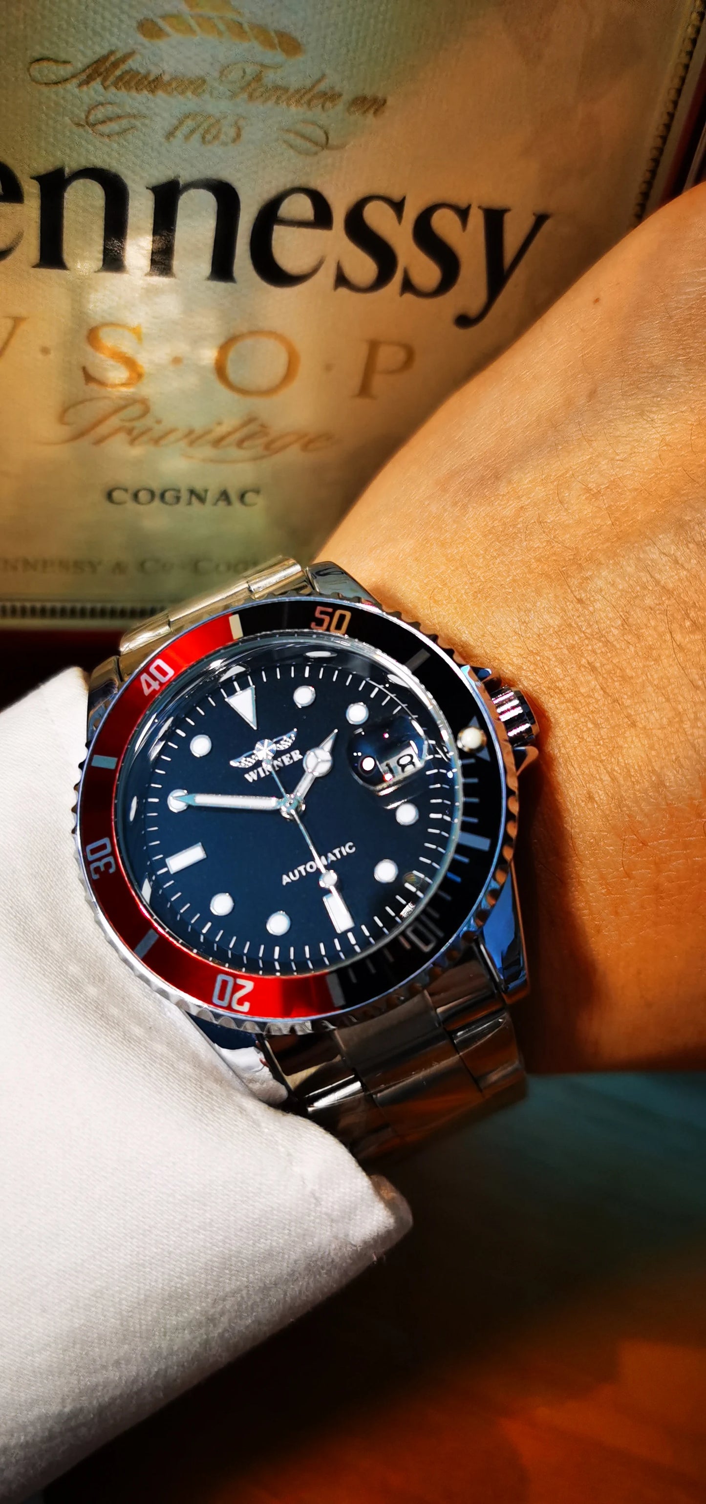 WINNER Classic Mechanical Watches Luxury Brand Business Automatic Watch for Men Rotatable Bezel Luminous Dial Steel Strap Clock