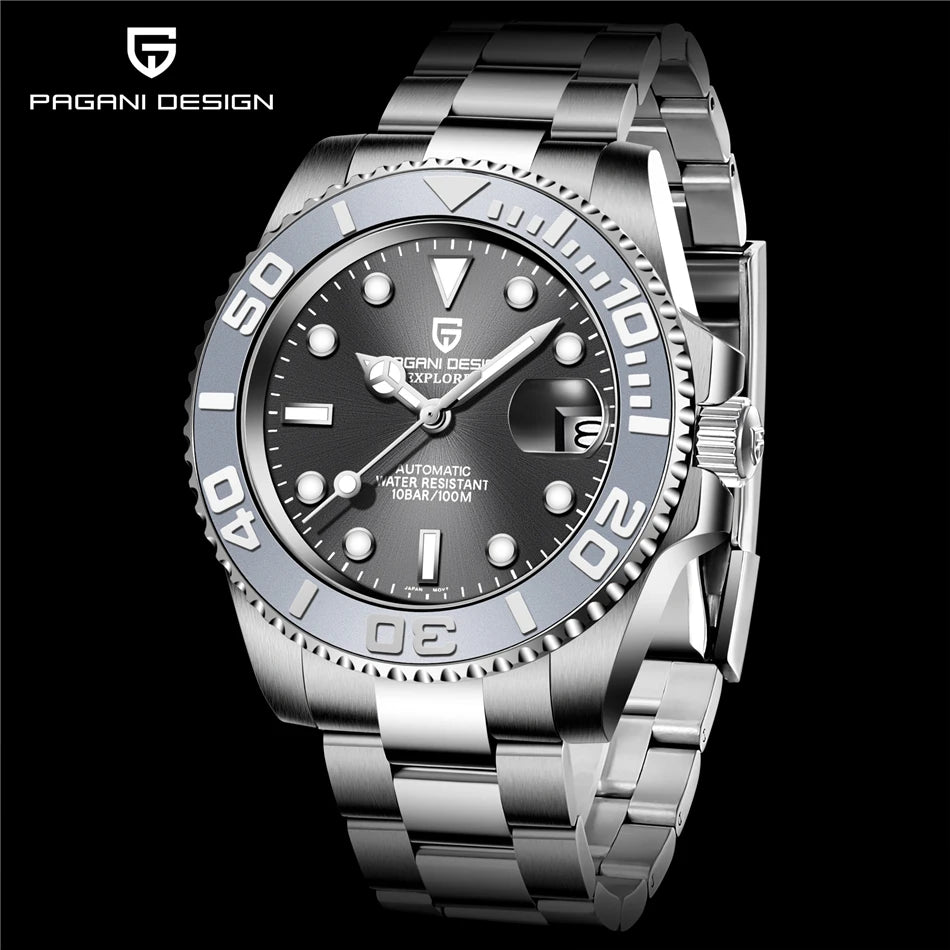 PAGANI DESIGN 2024 New NH35 Movement Ceramic Bezel Men Mechanical Wristwatches Fashion Sapphire Glass Diving Automatic Watches