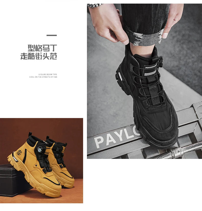 CYYTL Boots Winter Mens Shoes Casual Cowboy Combat Tactical Motorcycle Chelsea Ankle Work Leather Outdoor Designer Luxury Hiking