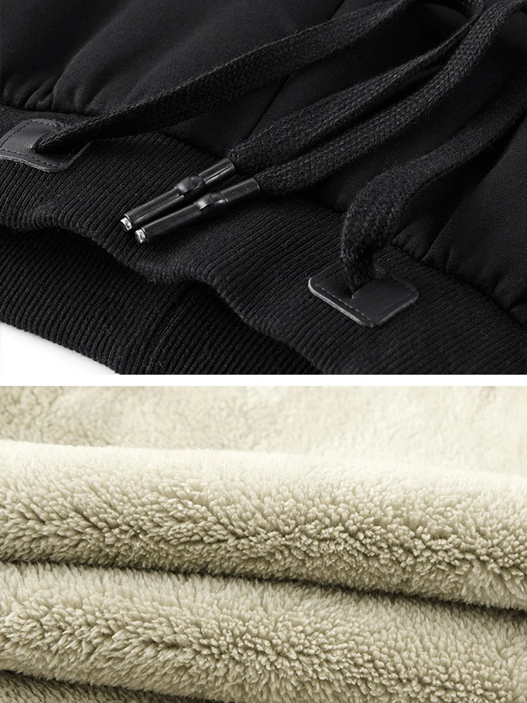 Winter Men's Sweatpants: Thick Warm Fleece Joggers with Zip Pockets, Cotton Casual Track Pants for Sportswear, Plus Sizes 6XL, 7XL, 8XL - 4 Colors