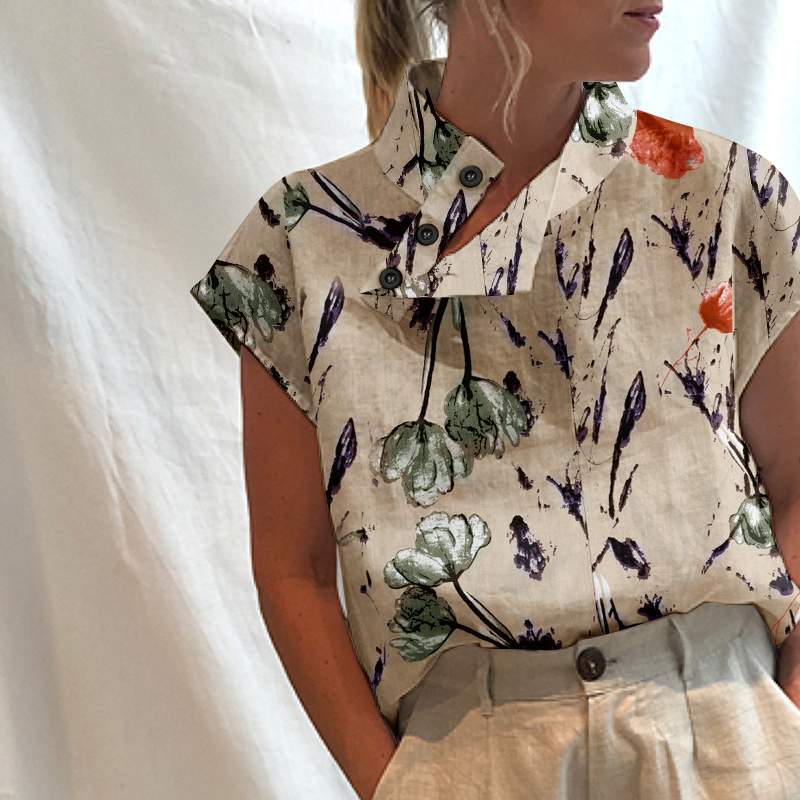 Women's Summer Fashion Cotton Linen Lightweight Casual Chic Tunic Tops - Collection 1 (11 Styles)