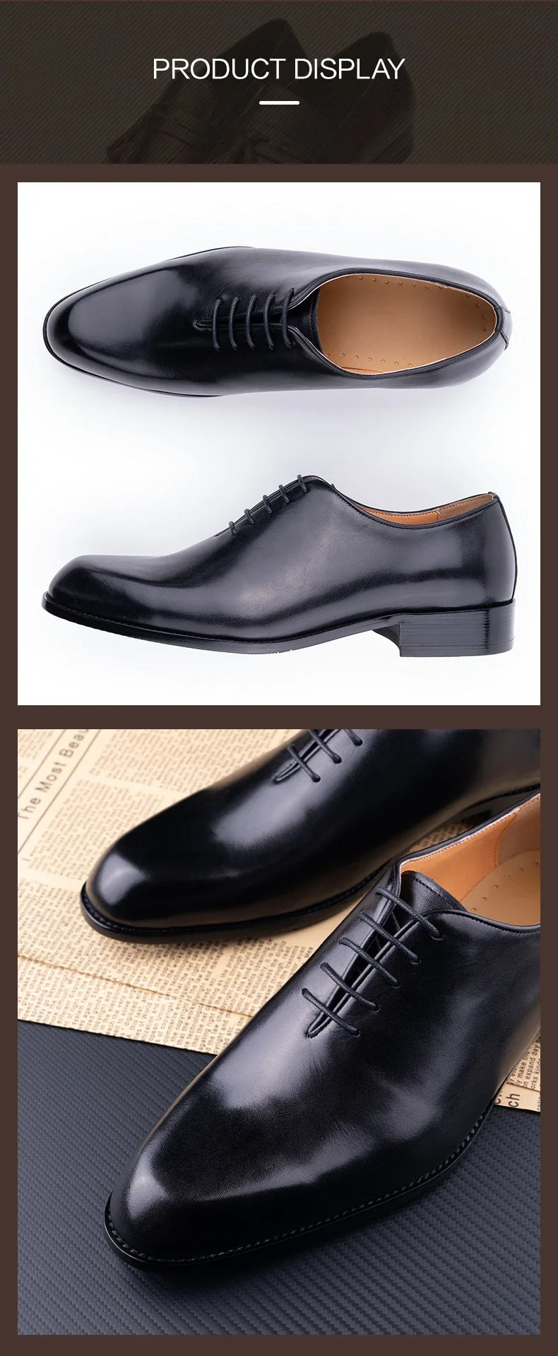 New Men's Leather Shoes Handmade High Quality Casual Oxford Business Work Shoes Black Coffee Lace-up Comfortable Man Shoe