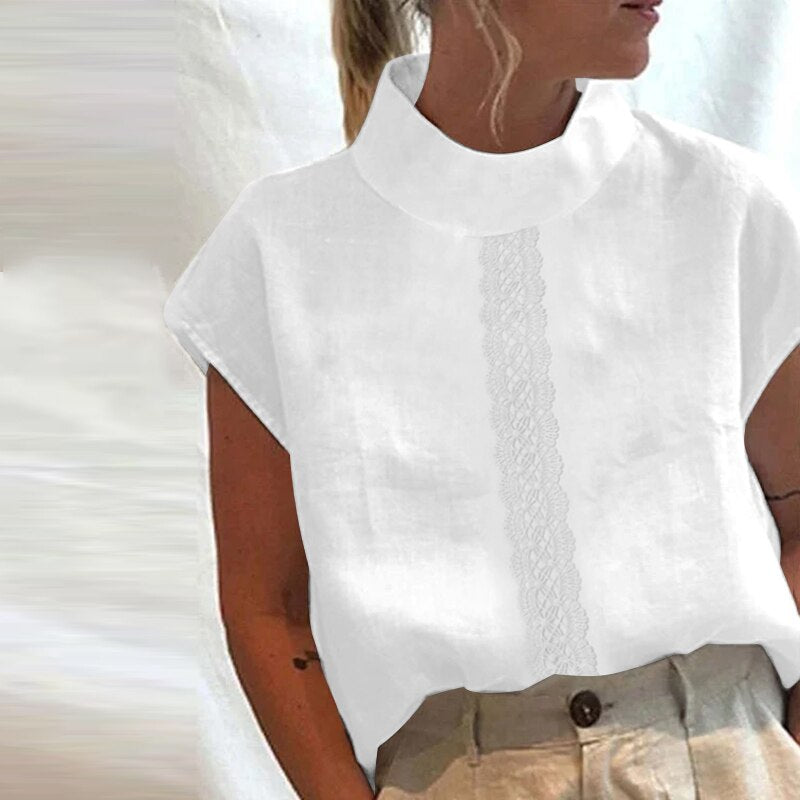 Women's Summer Fashion Cotton Linen Lightweight Casual Chic Tunic Tops - Collection 2 (11 Styles)