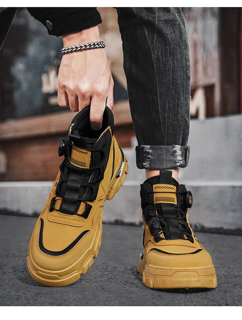 CYYTL Boots Winter Mens Shoes Casual Cowboy Combat Tactical Motorcycle Chelsea Ankle Work Leather Outdoor Designer Luxury Hiking