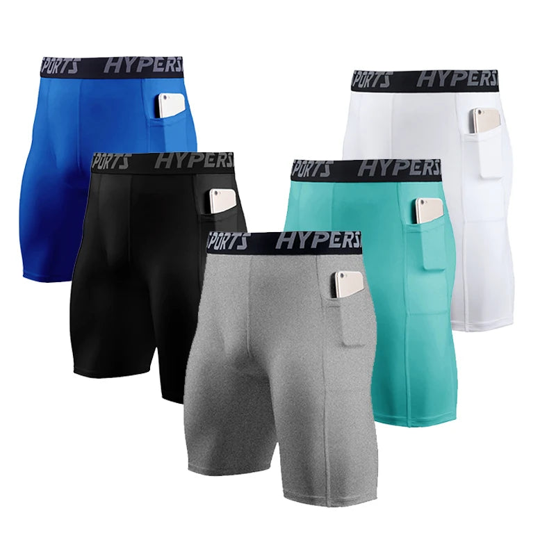 Men's Quick Dry Running Shorts: Compression Tights for Gym Fitness - Available in 6 Colors