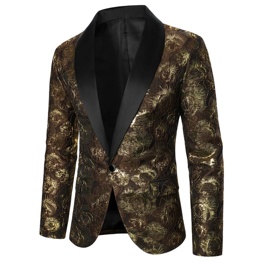 Men's Textured Luxury Fabric Suit: Casual Blazer for Business, Banquets, Stage Performances - Perfect for Street Style and Wedding Hosts
