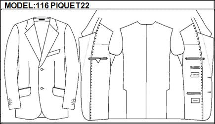 CLASSIC - SINGLE BREASTED, 2 BUTTONS,NOTCH LAPEL JACKET-116_PIQUET_22