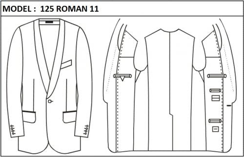 CLASSIC - SINGLE BREASTED, 1 BUTTONS,SHAWL LAPEL LAPEL JACKET-125_ROMAN_11