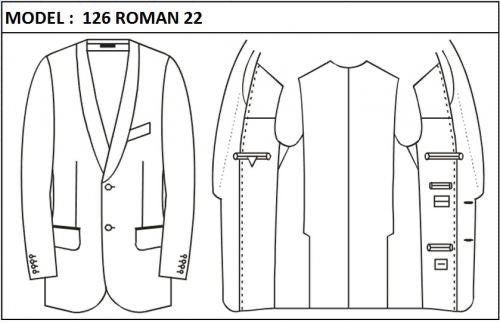 CLASSIC - SINGLE BREASTED, 2 BUTTONS,SHAWL LAPEL LAPEL JACKET-126_ROMAN_22