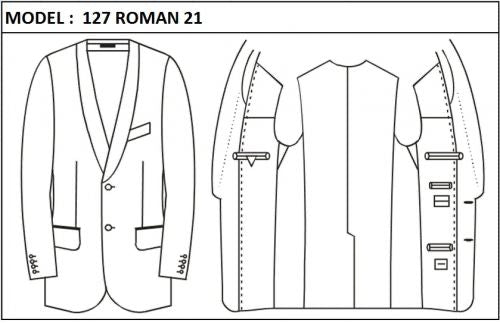 CLASSIC - SINGLE BREASTED, 2 BUTTONS,SHAWL LAPEL LAPEL JACKET-127_ROMAN_21
