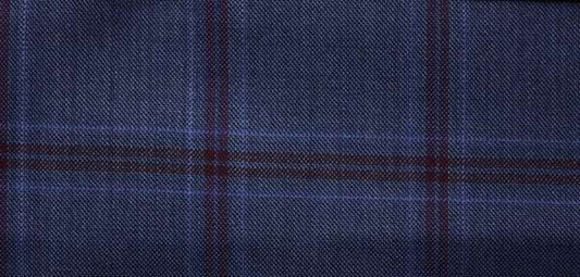 Blue Windowpane Made To Measure Pant - VBC0573_MTM_SP