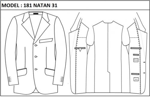 CLASSIC - SINGLE BREASTED, 3 BUTTONS,NOTCH  LAPEL JACKET-181_NATAN_31