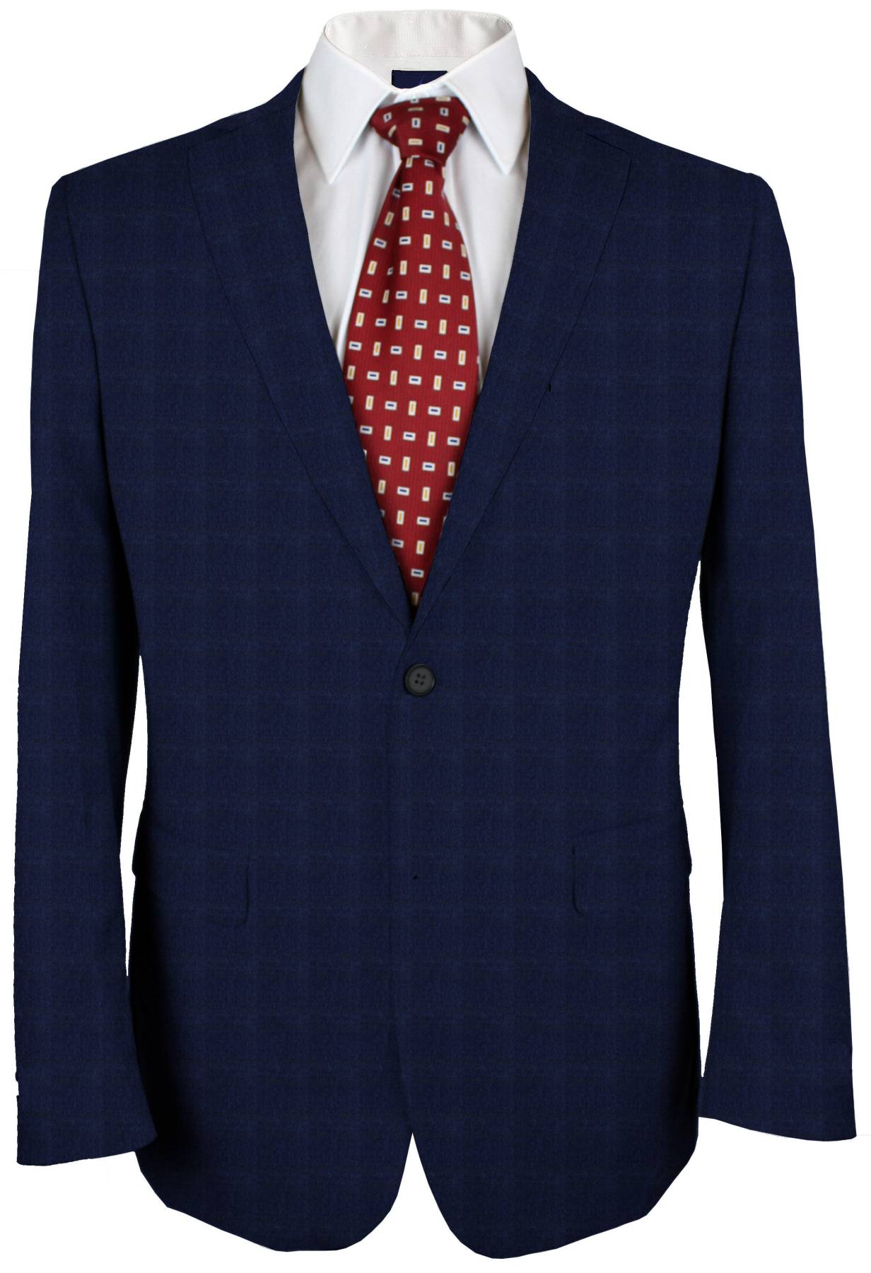 100% Cashmere Madison Blue Plaid Made To Measure Jacket  - CER0005_MTM_SJ