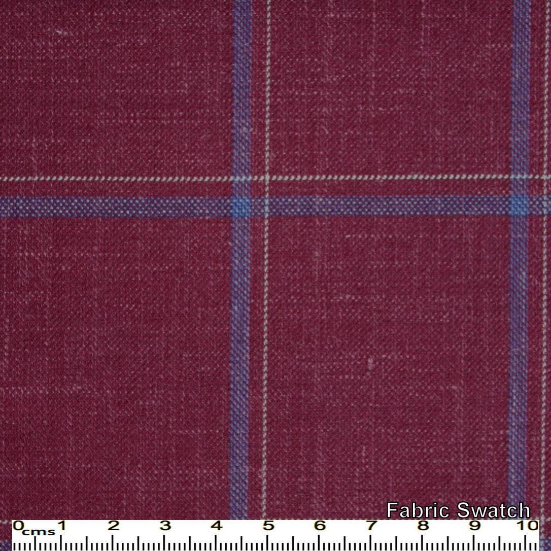 Siren Red Windowpane Made To Measure Pant - VBC0060_MTM_SP