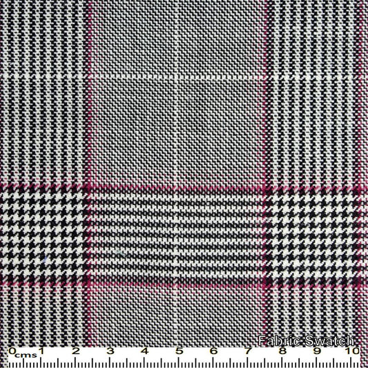 Black Bean Glencheck Made To Measure Vest - VBC0540_MTM_SV