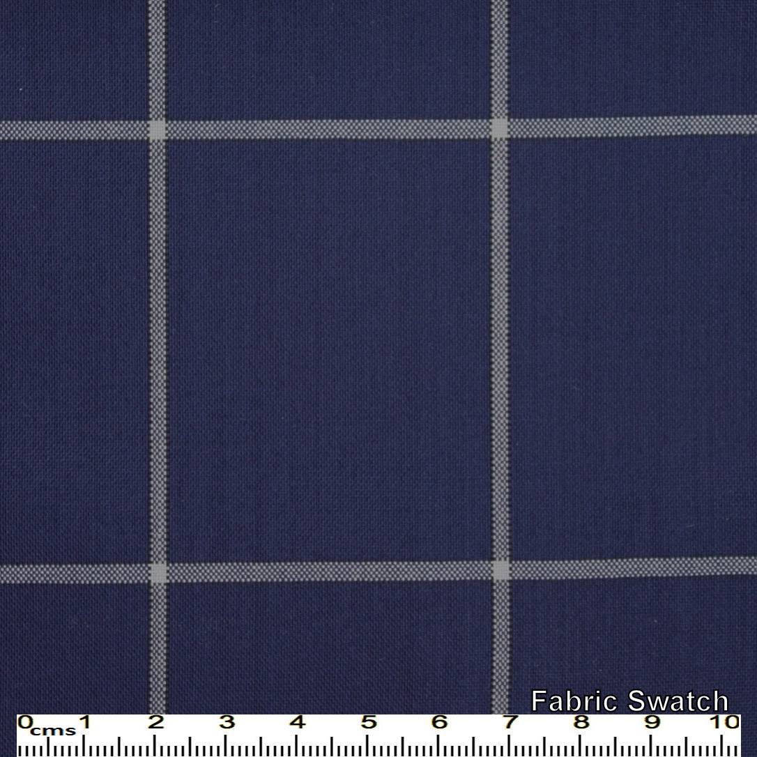 Bunting Blue Windowpane Made To Measure Pant - VBC0100_MTM_SP