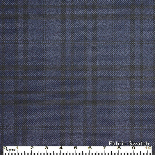 East Bay Blue Plaid Made To Measure Vest - VBC0141_MTM_SV
