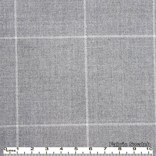 Grey Chateau Windowpane Made To Measure Vest - VBC0196_MTM_SV