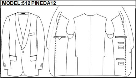 SLIM - SINGLE BREASTED, 1 BUTTONS,SCARF  LAPEL JACKET-512_PINEDA_12