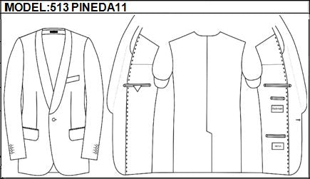 SLIM - SINGLE BREASTED, 1 BUTTONS,SCARF  LAPEL JACKET-513_PINEDA_11