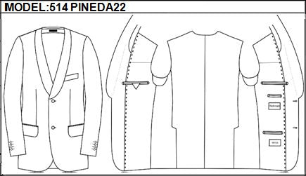 SLIM - SINGLE BREASTED, 2 BUTTONS,SCARF  LAPEL JACKET-514_PINEDA_22