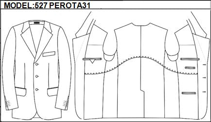 SLIM - SINGLE BREASTED, 3 BUTTONS,NOTCH  LAPEL JACKET-527_PEROTA_31