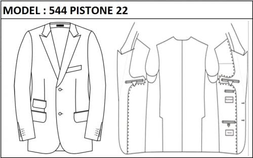 SLIM - SINGLE BREASTED, 2 BUTTONS,PEAK  LAPEL JACKET-544_PISTONE_22