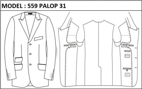 SLIM - SINGLE BREASTED, 3 BUTTONS,PEAK  LAPEL JACKET-559_PALOP_31