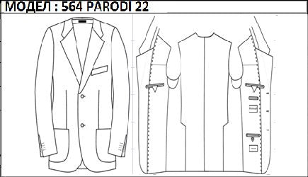 SLIM - SINGLE BREASTED, 2 BUTTONS,NOTCH  LAPEL JACKET-564_PARODI_22