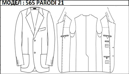 SLIM - SINGLE BREASTED, 2 BUTTONS,NOTCH  LAPEL JACKET-565_PARODI_21