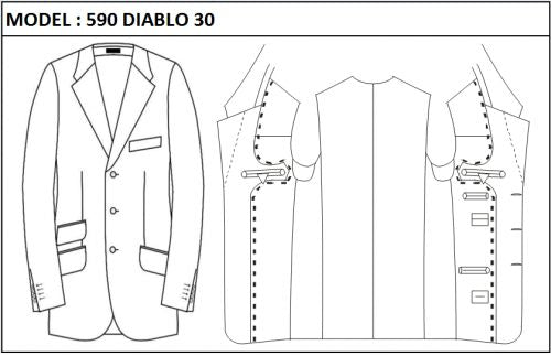 SLIM - SINGLE BREASTED, 3 BUTTONS,NOTCH  LAPEL JACKET-590_DIABLO_30