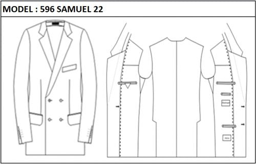 SLIM - DOUBLE BREASTED, 2 BUTTONS,NOTCH  LAPEL JACKET-596_SAMUEL_22
