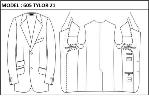 SLIM - SINGLE BREASTED, 2 BUTTONS,NOTCH  LAPEL JACKET-605_TAYLOR_21