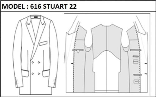 SLIM - DOUBLE BREASTED, 2 BUTTONS,PEAK  LAPEL JACKET-616_STUART_22