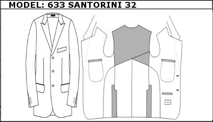 SLIM - SINGLE BREASTED, 3 BUTTONS,PEAK  LAPEL JACKET-633_SANTORINI_32